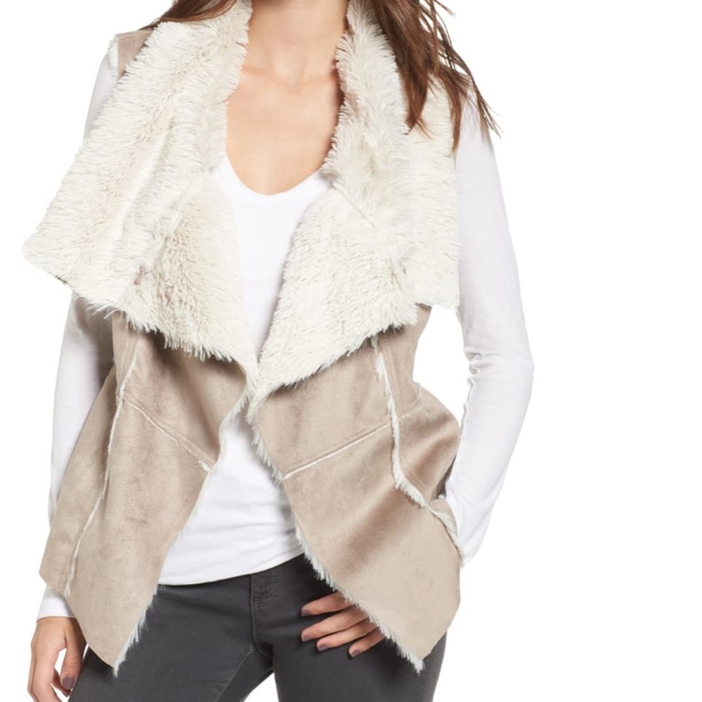 Cupcakes & Cashmere Faux Fur Arden Vest in Toffee